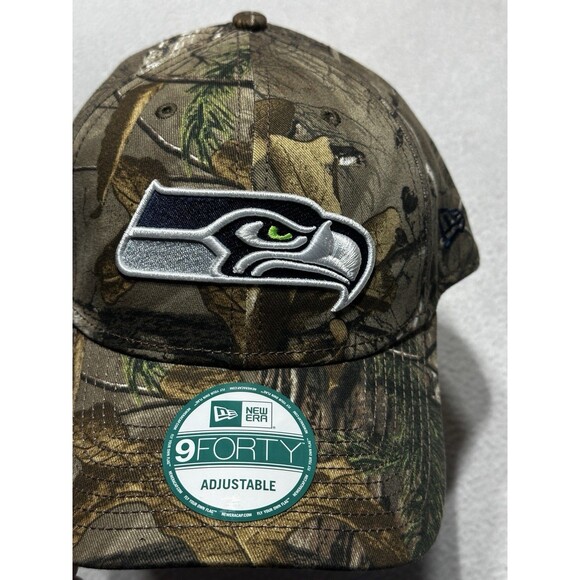 Seattle Seahawks New Era 9Fourty Strapback Camo Hat Adjustable Cap NFL Football - Picture 7 of 7